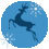iconcina con profilo di renna in corsa in cielo blu 