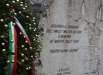 Immagine Monumento Lissone vittime foibe Giorno del Ricordo