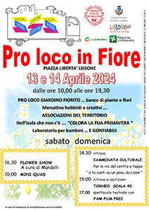 Lissone - frammento locandina Pro Loco in fiore 13 e 14 aprile 2024 