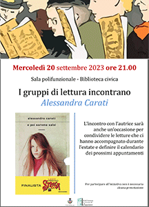 Lissone - miniatura locandina I gruppi di lettura incontrano Alessandra Carati