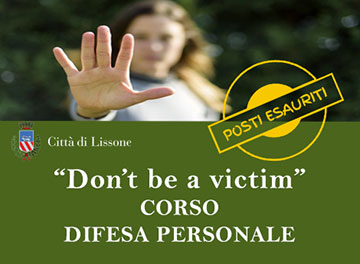 Comune di Lissone | frammento volantino corso difesa personale "Don't be a victim" 