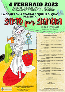 Comune di Lissone| miniatura locandina Sarto per Signora spettacolo teatrale compagnia "Quelli di qua"