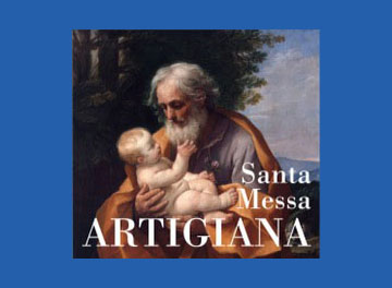 Frammento locandina: immagine San Giuseppe con Gesù bambino