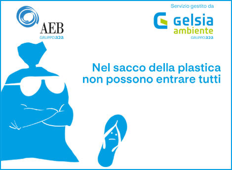 Comune Lissone - icona campagna "Nel sacco della plastica non possono entrare tutti” per migliorare raccolta differenziata della plastica - Gelsia Ambiente gruppo a2a