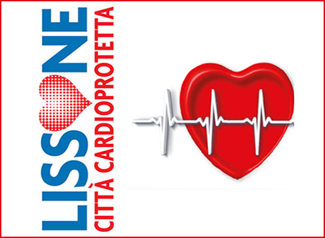 Lissone | icona Lissone Città Cardioprotetta con immagine cuore rosso e tracciato cardiogramma