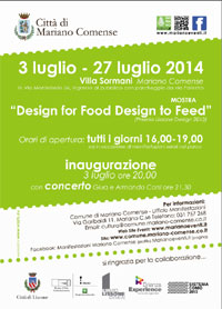Locandina mostra "Design for Food Design to Feed" Mariano Comense