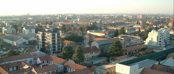 Lissone -  Vistadella città dall'alto con tante case