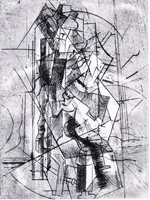 P. Picasso, L'homme à la guitare, 1915 bulino, cm 14,7 x 10,9   