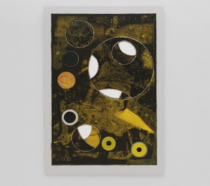 Luigi Carboni, Giallo santo, 2013, acrilico, inchiostro e olio su tela, 250 x 180 cm - collezione privata, Parigi