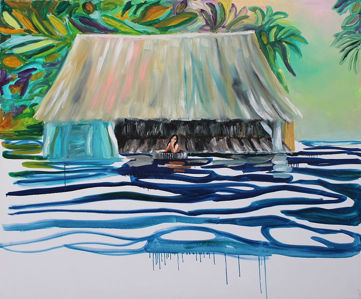 Isabella Pers_Flood at Jerutarem Ae Boou Teaorareke Village-Kiribati 200801_2020_olio su tela_cm100x120