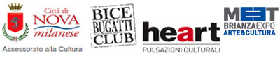 Loghi: Città di Nova Milanese, Bice Bugatti CLUB , heart PULSAZIONI CULTURALI , MEET BrianzaExpo Arte&Cultura